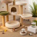 Aménager un coin autour de l'arbre à chat pour le bien-être du chat sans aucun texte