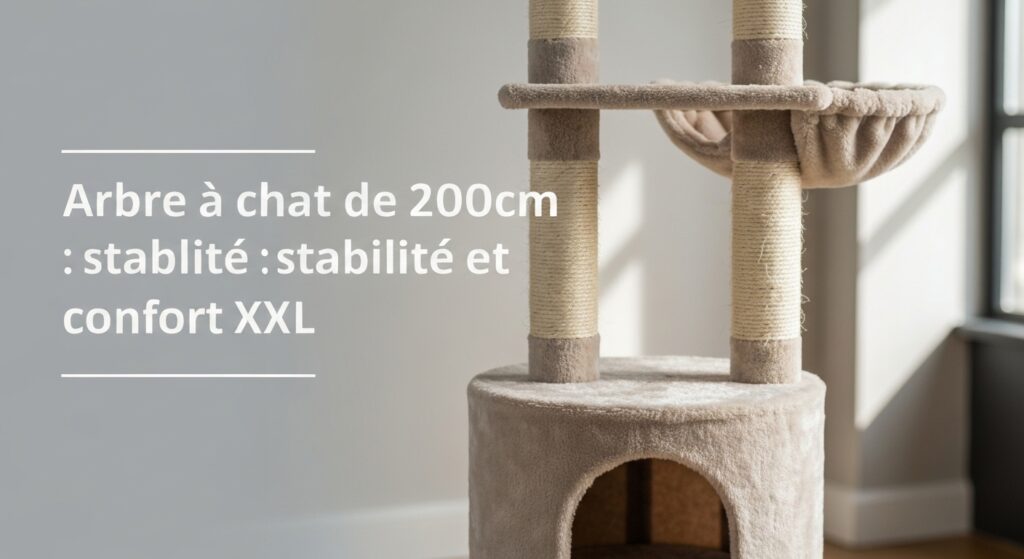 Arbre à chat de 200 cm : stabilité et confort xxl avec texte