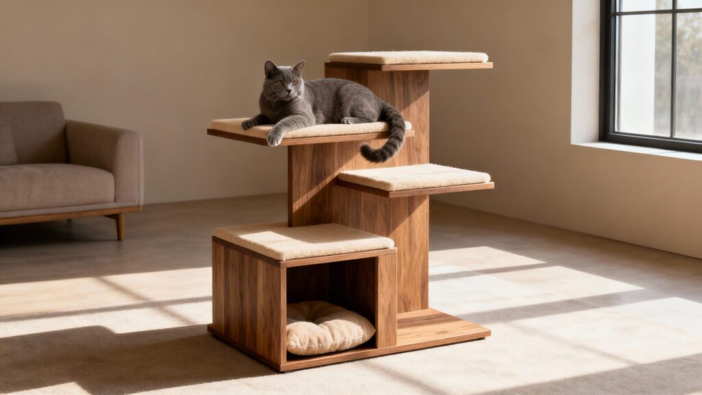 Arbre à chat moderne : design et confort pour votre félin sans aucun texte