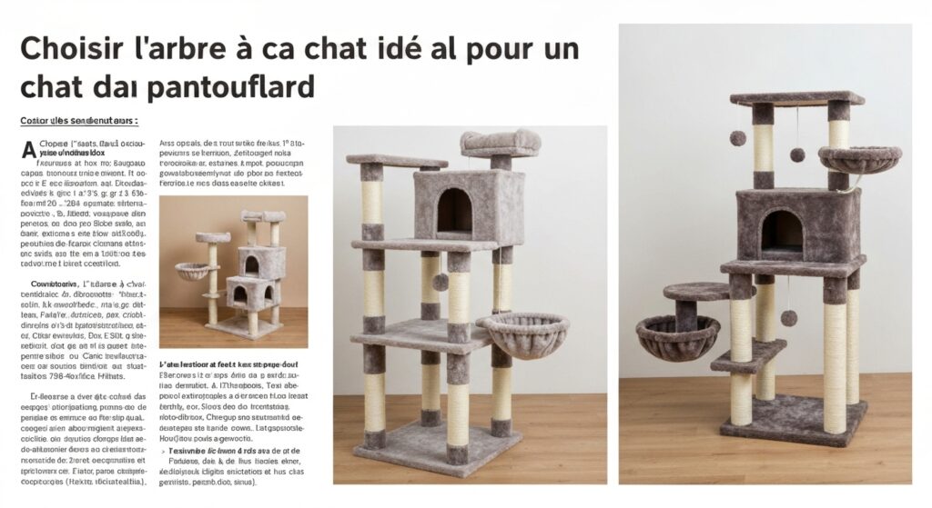 Choisir l'arbre à chat idéal pour un chat pantouflard avec texte