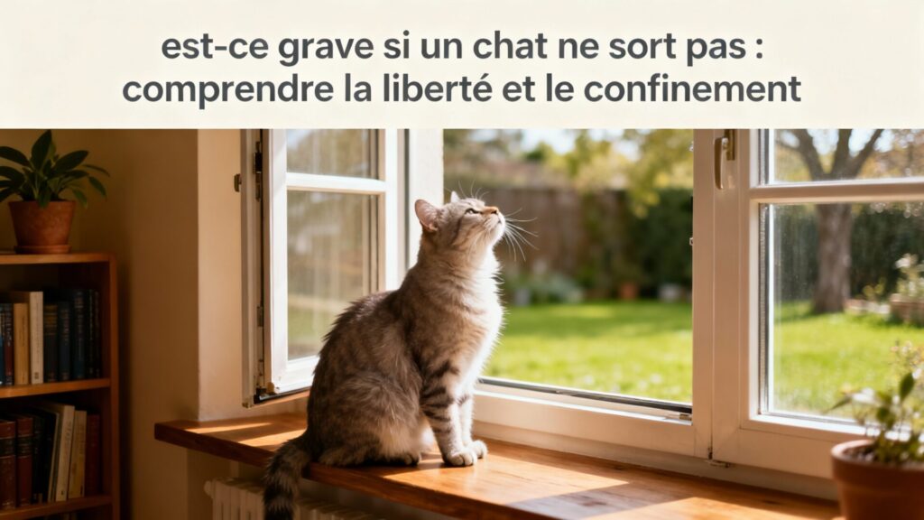 Est-ce grave si un chat ne sort pas : comprendre la liberté et le confinement with text