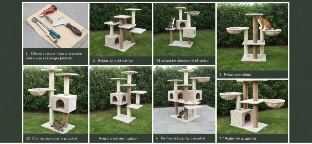 Installer un arbre à chat à l'extérieur : guide pratique sans aucun texte