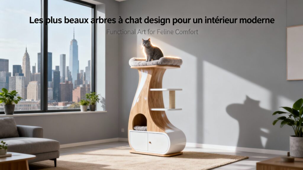 Les plus beaux arbres à chat design pour un intérieur moderne avec texte