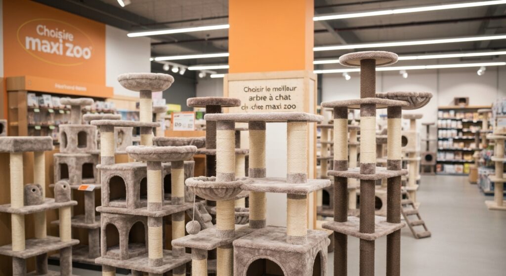Choisir le meilleur arbre à chat chez maxi zoo sans aucun texte